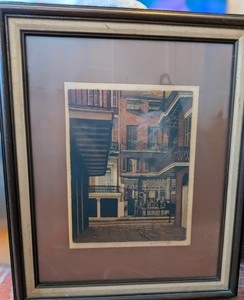 S/N Paul De La Fille New Orleans The Mariner French Quarter Framed Lithograph