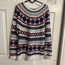Abercrombie  Fitch Womens Fair Isle Knit Pullover Nordic Sweater Medium