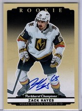 2022-23 Parkhurst Champions Zack Hayes Rookie Autograph Card # 272. rookie card picture