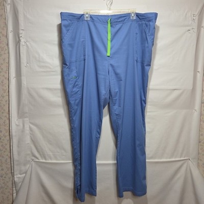 Landau Proflex Women's 2XL Modern Fit Stretch Lt Blue Scrub Replacement Pants