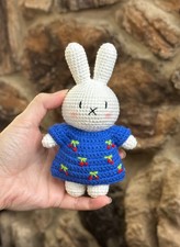 Crochet miffy keychain plushie Amigurumi Stuffed Doll