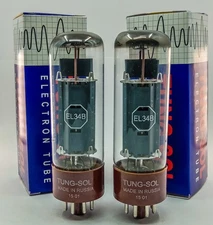 NEW CURRENT MATCHED PAIR TUNG SOL REISSUE EL34B