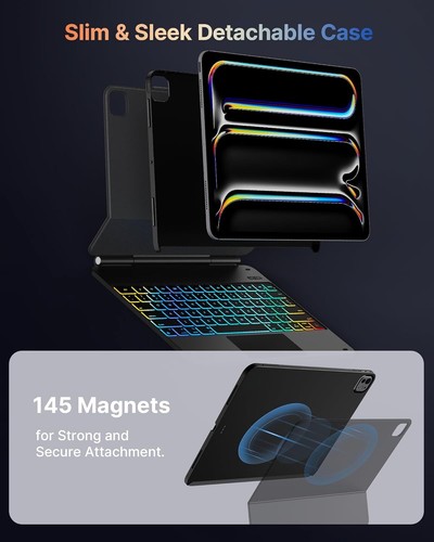 Magic Keyboard do iPad Pro 13 cali (M4) 2024, łatwe ustawienie magnetyczna obudowa klawiatury - Zdjęcie 4 z 9