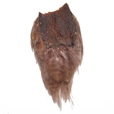 Plume de cou de coq beige pour montage de mouches pêche 18 cm