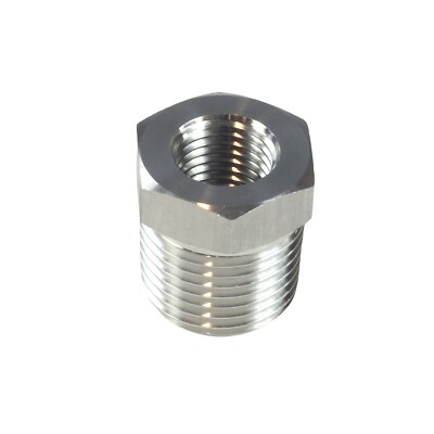 3/8'' Male NPT to 1/4'' Female NPT Hex Reducing Bushing Stainless Steel 304