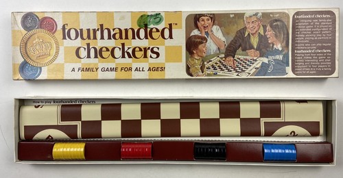 Vintage 1974 Four Handed Checkers Game COMPLETE! Created By Elmer C. Pearson - Picture 5 of 14
