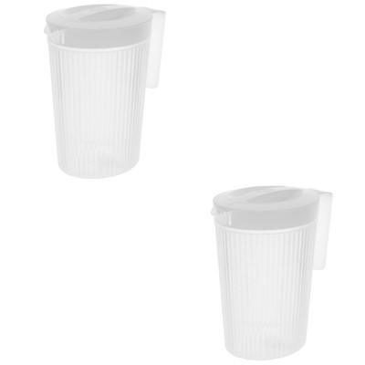  2pcs Plastikwasserkrug mit Deckel Juice Pitcher Getränke Ice Tea Krug
