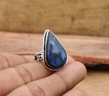 Unique Labradorite Gemstone Ring 925 Sterling Silver Statement Gift For Her Ring