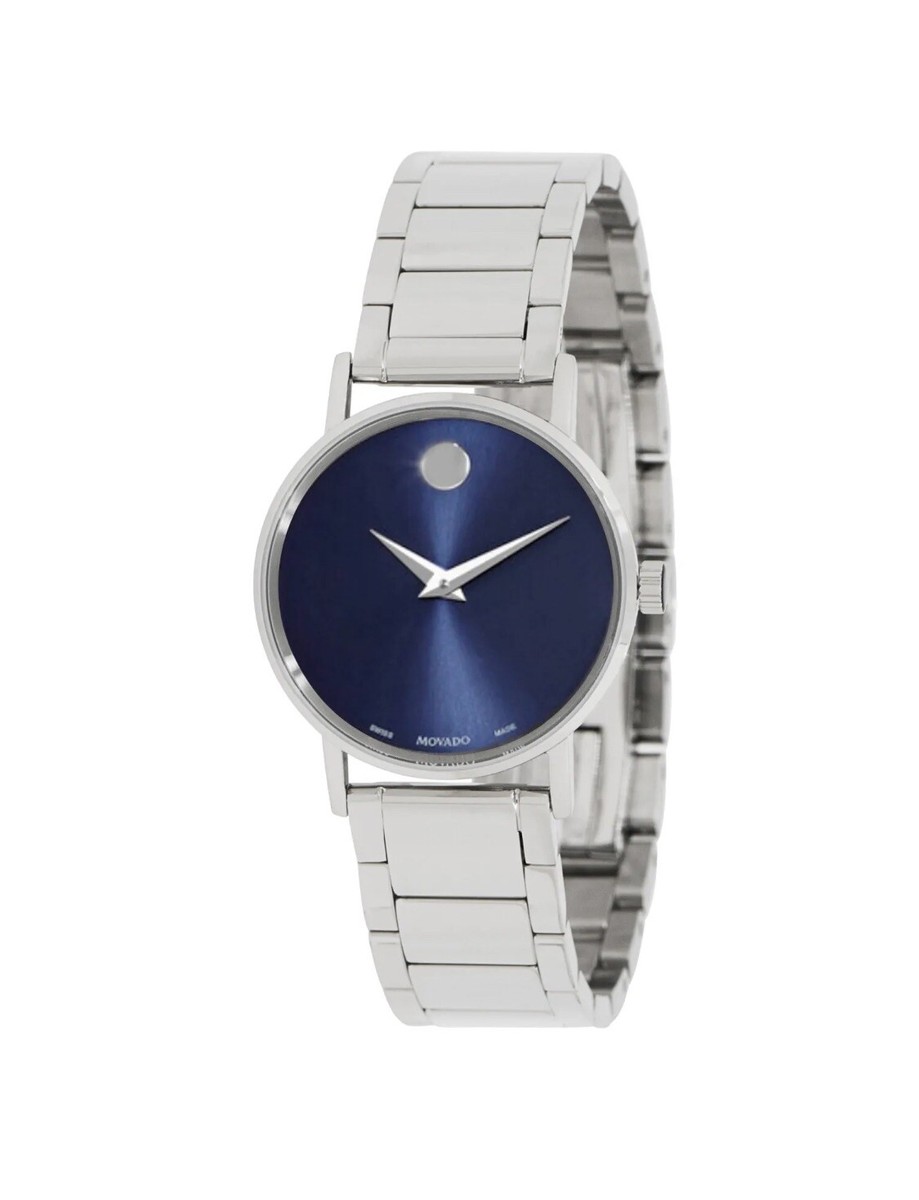 Brand New Movado Women's Classic Museum Blue Dial Stainless Steel Watch  0607235 - Main Image