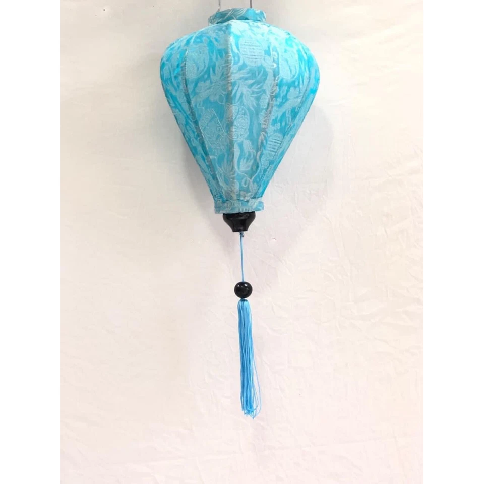 Vietnamese Silk Lantern size 12 inches Asian Bamboo Lamp Shade Wedding Decor - Image 4 of 4