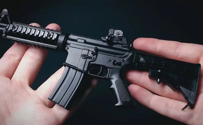 Miniature AR 15 Model Black | 1:3 Scale Diecast Metal Build Kit | eBay