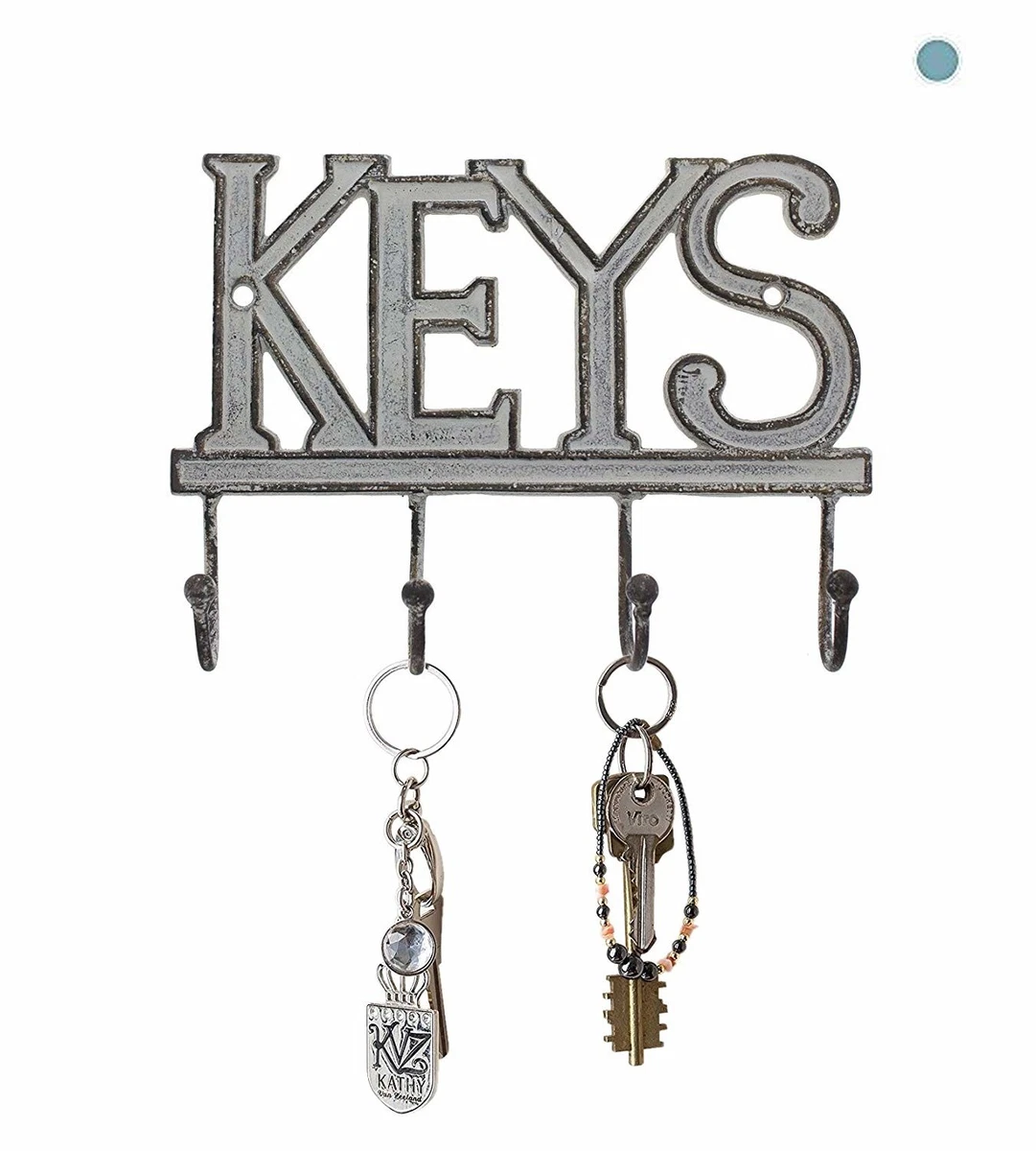 White 4-Hook Wall-Mounted Key Holder