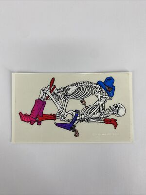 Vintage 92 Wizard Wear Grunge Sticker Dirty Skeletons Cowboy Boots Hats 5'' x 3''