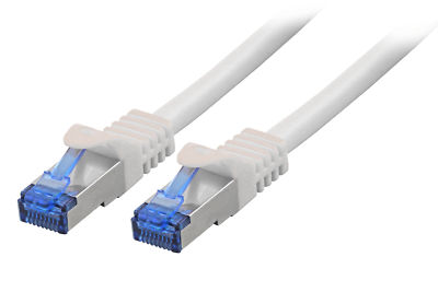 BIGtec 2 x 0,5m CAT7 Patchkabel weiss Netzwerkkabel Ethernet Kabel Netzwerk