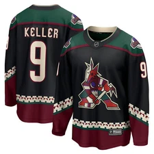 Men's Fanatics Clayton Keller Black Arizona Coyotes Home Breakaway Jersey
