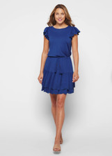 LAUREN Ralph Lauren Blue Eyelet Jersey Dress L24813 Size 4