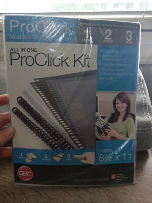Gbc Instant Report Kit 5/16'' Capacity~2 Sets 8 1/2x11 Clear/Black Cover. 
