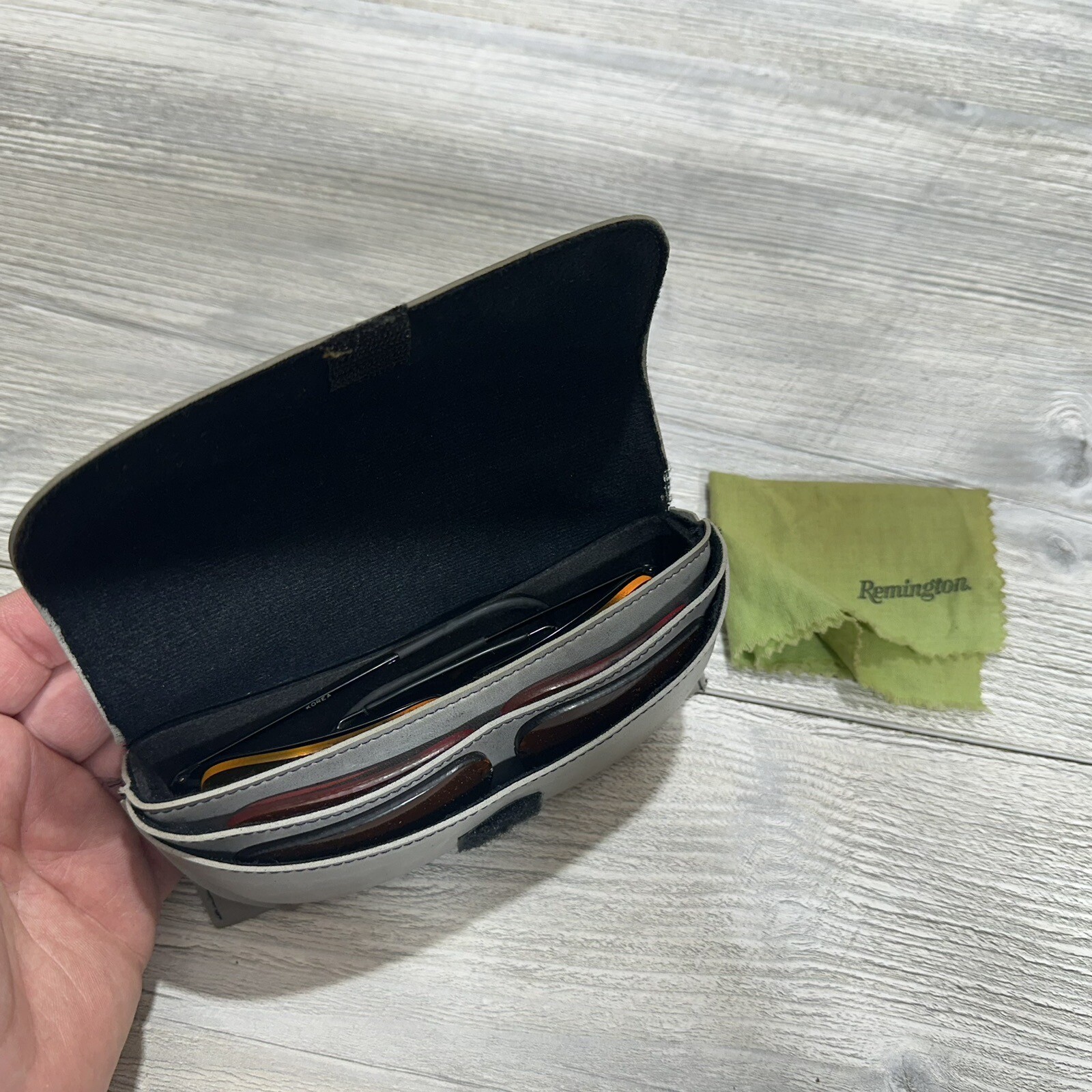 Remington Aviator Yellow Red Dark Lens Shooting Glasses Original Case