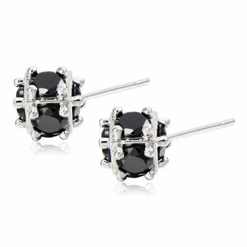 Onyx folheado a ouro branco conjuntos de Bijuteria