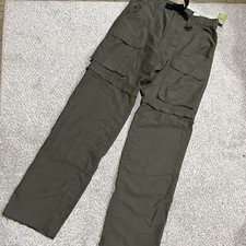 Boy Scout Pants Medium Relaxed Switchback Zip Leg Venturing Polyester NOS Green