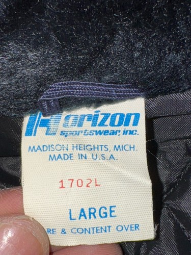 Vintage Horizon Solder Seal Gunk Stripe Racing Quilted Insulated Lined Jacket L - Picture 11 of 12