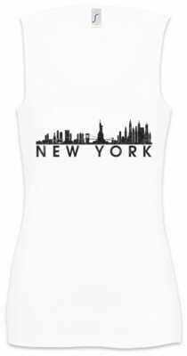 Skyline New York Damen Tank Top City Fun United States of America USA US Flag