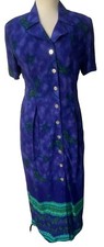 S.L. Fashions Petites Button Up Maxi Dress Size 10P Green Floral Sleeveless
