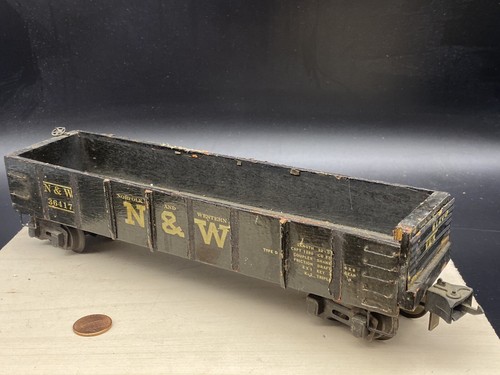 Vintage O Scale Wooden Norfolk & Western Gondola Rail Car - Picture 2 of 6