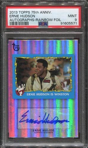 2013 Ernie Hudson Auto Topps 75th Anniversary Rainbow Foil Ghostbusters PSA 9 CK