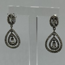 Sterling silver cubic zirconia teardrop dangle earrings