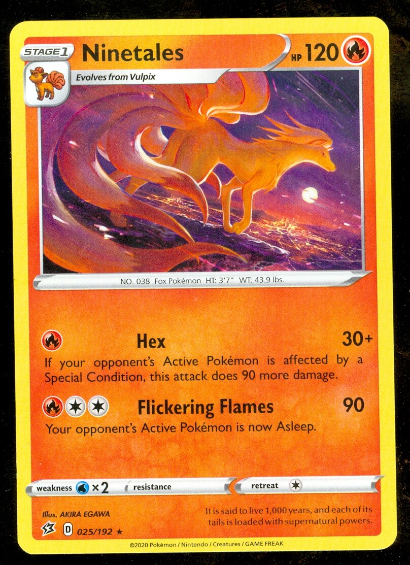 Pokemon NINETALES 025/192 Rebel Clash - RARE - - MINT