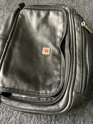 Victorinox  Black Leather Toiletry Bag
