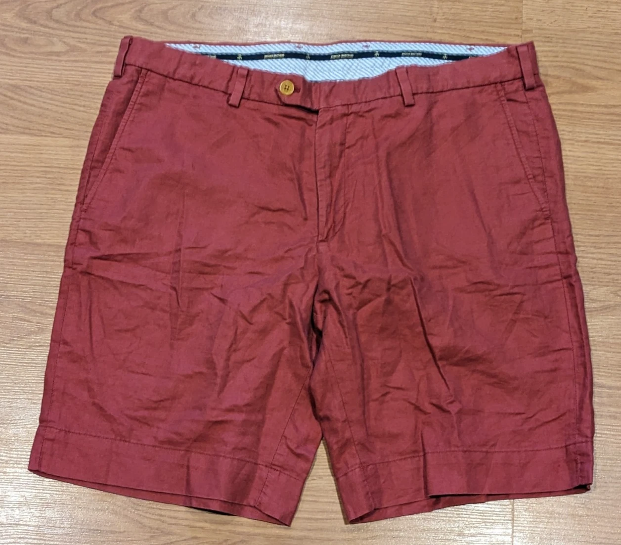 Brooks Brothers Baird McNutt Irish-Linen Cotton Shorts Red - 40 (9.75" inseam)