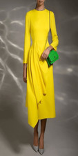 Alexander McQueen Long-Sleeved Draped Midi-Dress