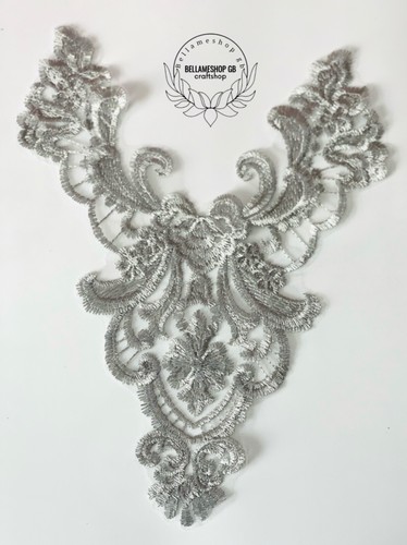 Gorgeous Lace Embroidery Applique Wedding Motif Sew On Dance Costume - Picture 29 of 33