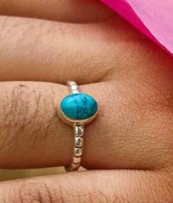Turquoise 925 Sterling Silver Band Statement Ring Handmade Ring All Size-U-146
