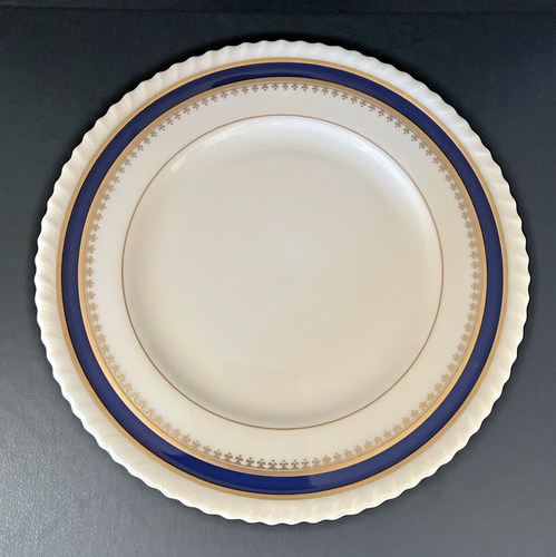 Lenox China Berkeley Cobalt Pattern Salad Plates Made In USA Set 8 -8.25" - Picture 4 of 7