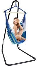 Sorbus® Adjustable Hanging Hammock Chair Swing & Stand, 1 Person, 330 Pound Capa