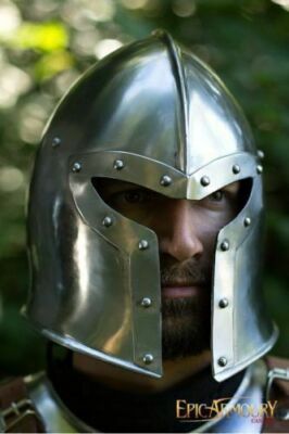 Medieval Armor Barbuta Helmet of Armour 18 Gauge Steel Helmet Knight