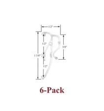 1/2" Double Slat CLEAR VALANCE RETAINER CLIPS for Horizontal MICRO BLINDS 6-Pk