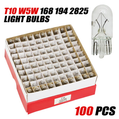 50x W5W T10 194 168 2825 Clear Glass Bulb Car Halogen Bulbs 12V