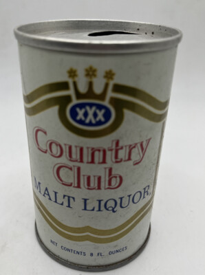 COUNTRY CLUB Malt Liquor 8oz Vintage Pull Tab Empty Can