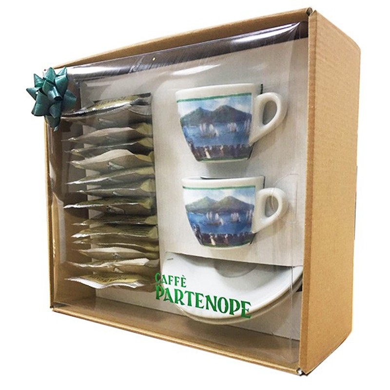 Confezione Regalo Caffè Partenope Cialde + 2 Tazzine - Offerta 3 pezzi