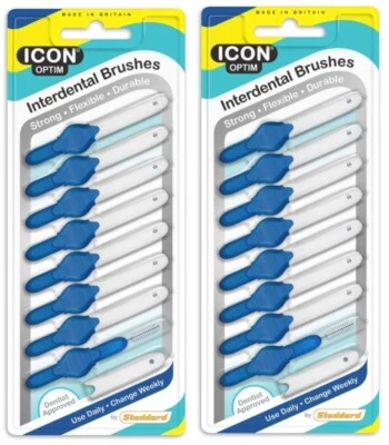 Icon Optim 8's - 2 Packs of 8 Interdental Brushes Size 3 Blue