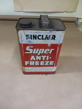 GREAT SHAPE ~early 1950s era SINCLAIR SUPER ANTI FREEZE Old 1 gallon Tin Oil Can
