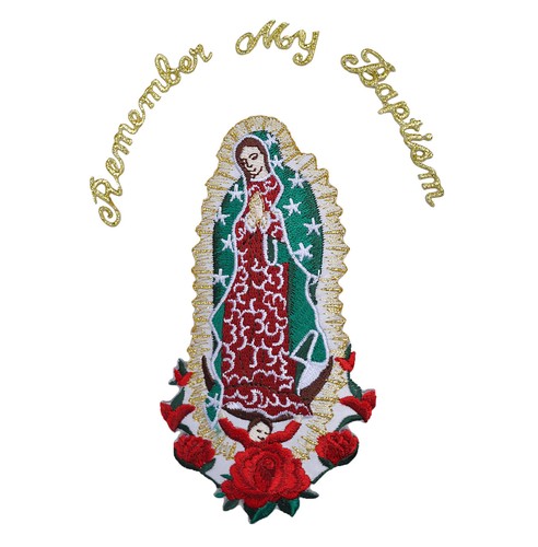 Baby Boy Teen Baptism Communion Formal White Suit Gold Guadalupe on Stole SM-20 - Picture 12 of 20