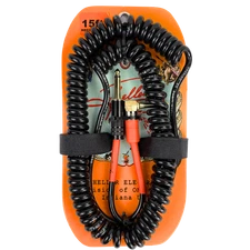 Heller Electric Coil-Connect Cable 1/4" Straight-to-Angle Black 15ft