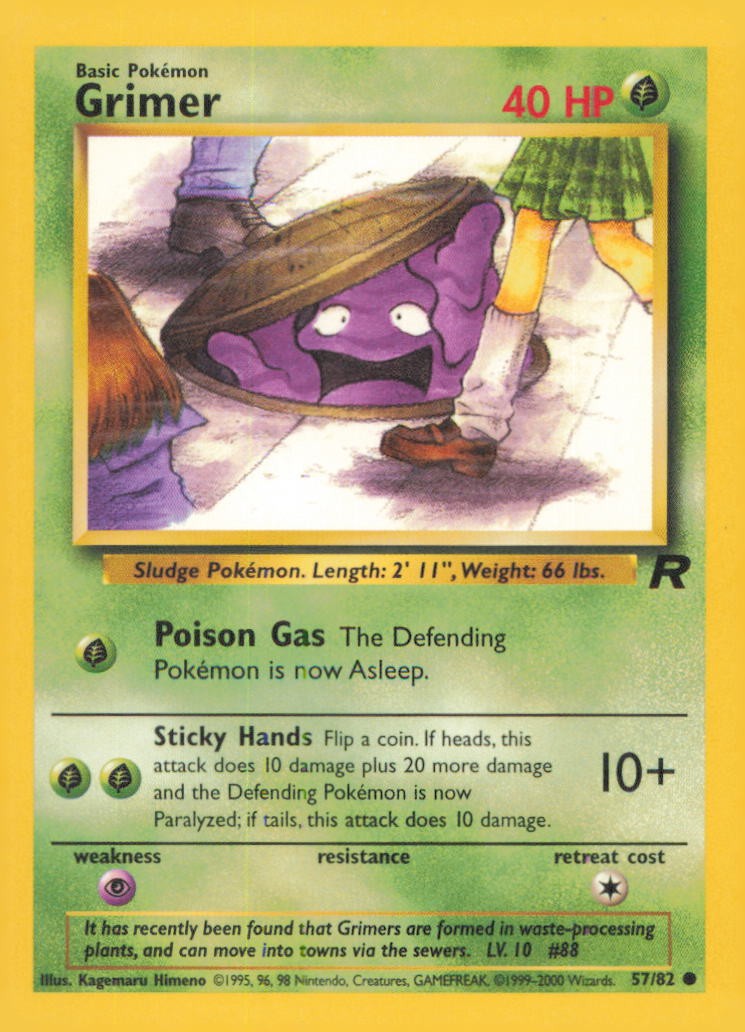 GRIMER 57/82 COMMON TEAM ROCKET POKEMON UNLIMITED NEAR MINT
