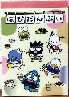 Sanrio Charakter Hapidanbui Memo Block 75 Pochacco Badtz Maru Keroppi Sushi J...