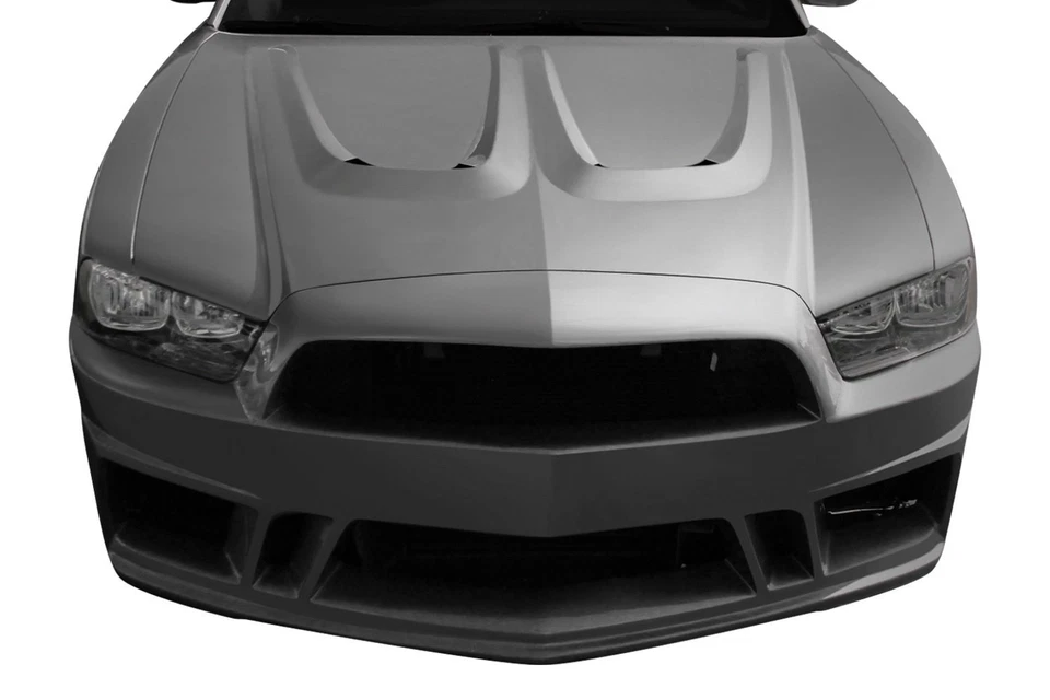 For Dodge Charger 11-14 Circuit Style Fiberglass Front Bumper Cover Unpainted Foto 3 de 4